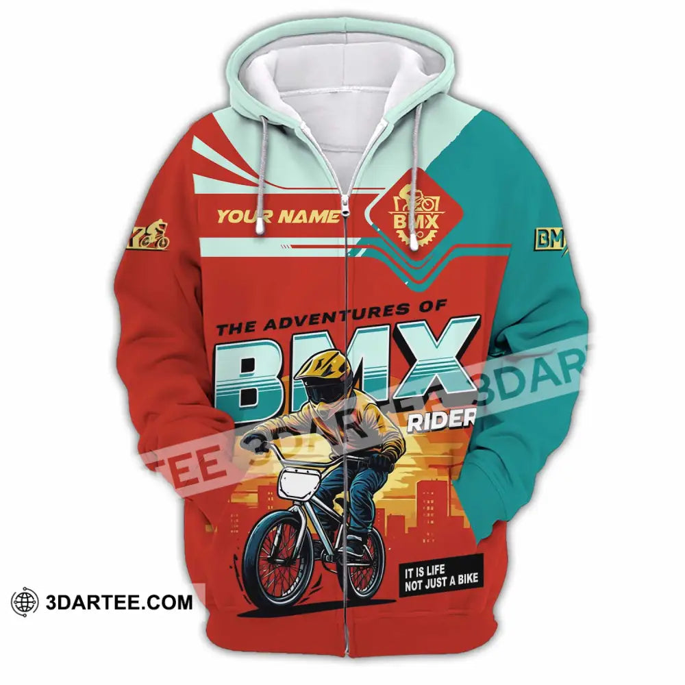 Unisex Shirt - Custom The Adventures Of BMX Rider Shirt Zipper Hoodie / S T-shirt