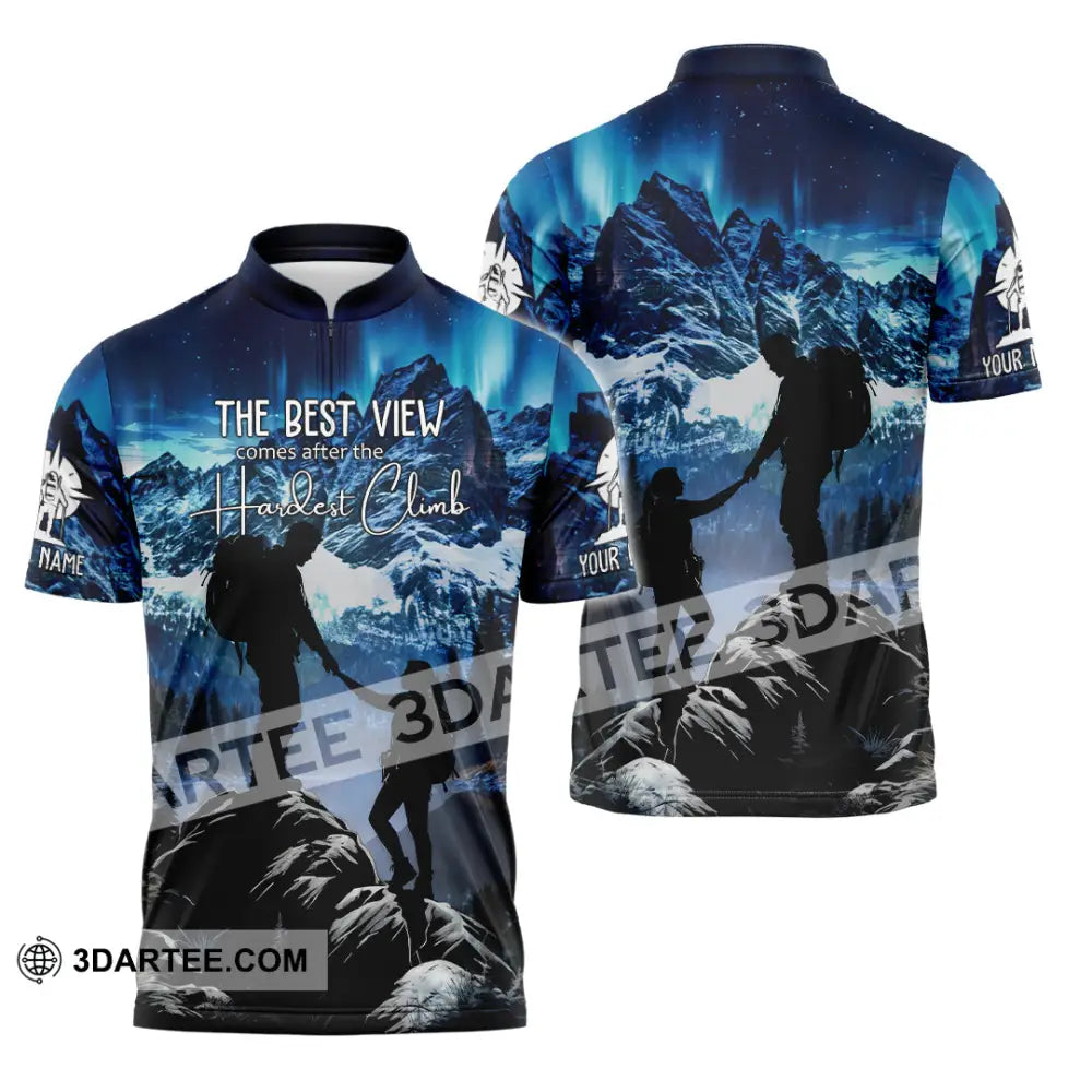 Unisex Shirt - Custom The Best View Comes After The Hardest Climb Sports Shirt Zipper Polo Shirt / S T-shirt