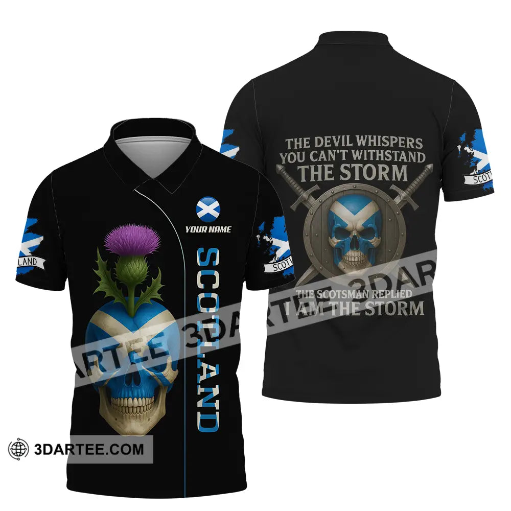 Unisex Shirt - Custom The Devil Whispers You Cannot Withstand The Storm Scotland Shirt Polo Shirt / S T-shirt