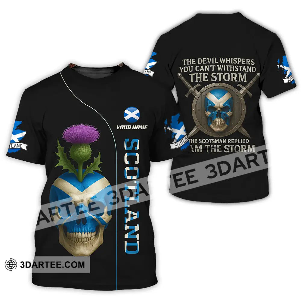 Unisex Shirt - Custom The Devil Whispers You Cannot Withstand The Storm Scotland Shirt T-Shirt / S T-shirt