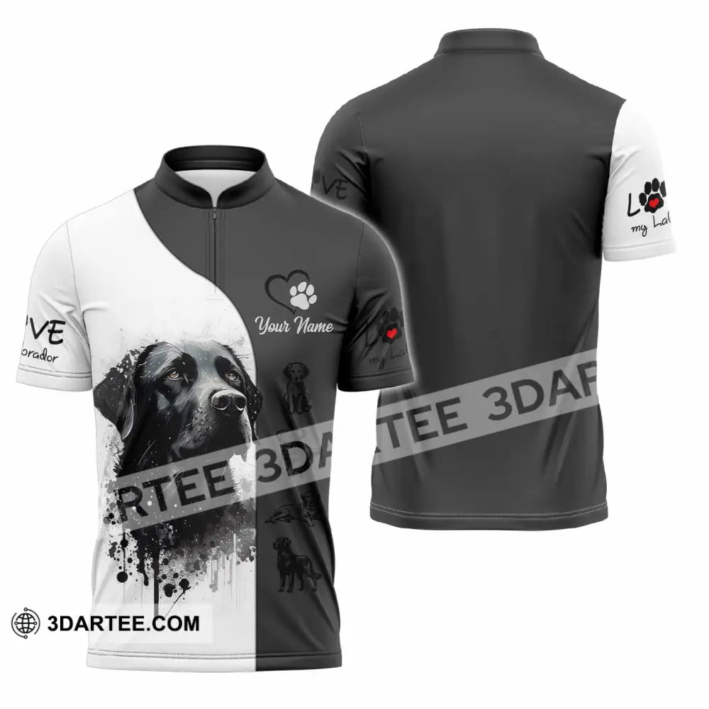 Unisex Shirt - Custom The Labrador 3D Shirt Zipper Polo Shirt / S T-shirt