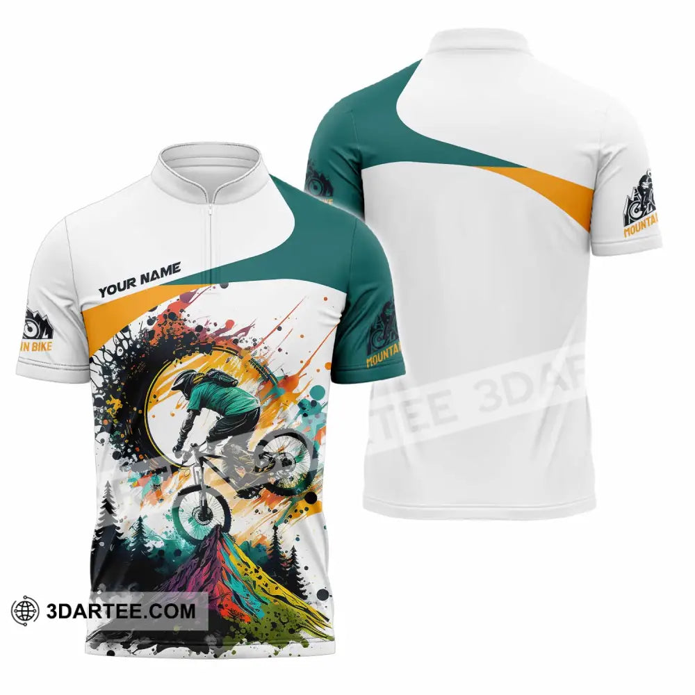 Unisex Shirt - Custom The Mountain Bike Shirt Zipper Polo Shirt / S T-shirt