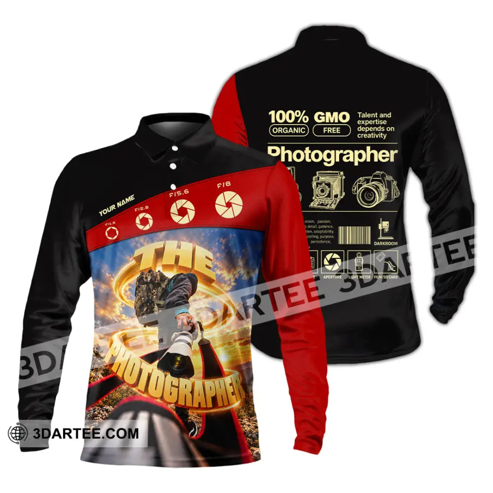 Unisex Shirt - Custom The Photographer Shirt - Long Sleeve Polo / S - T-shirt