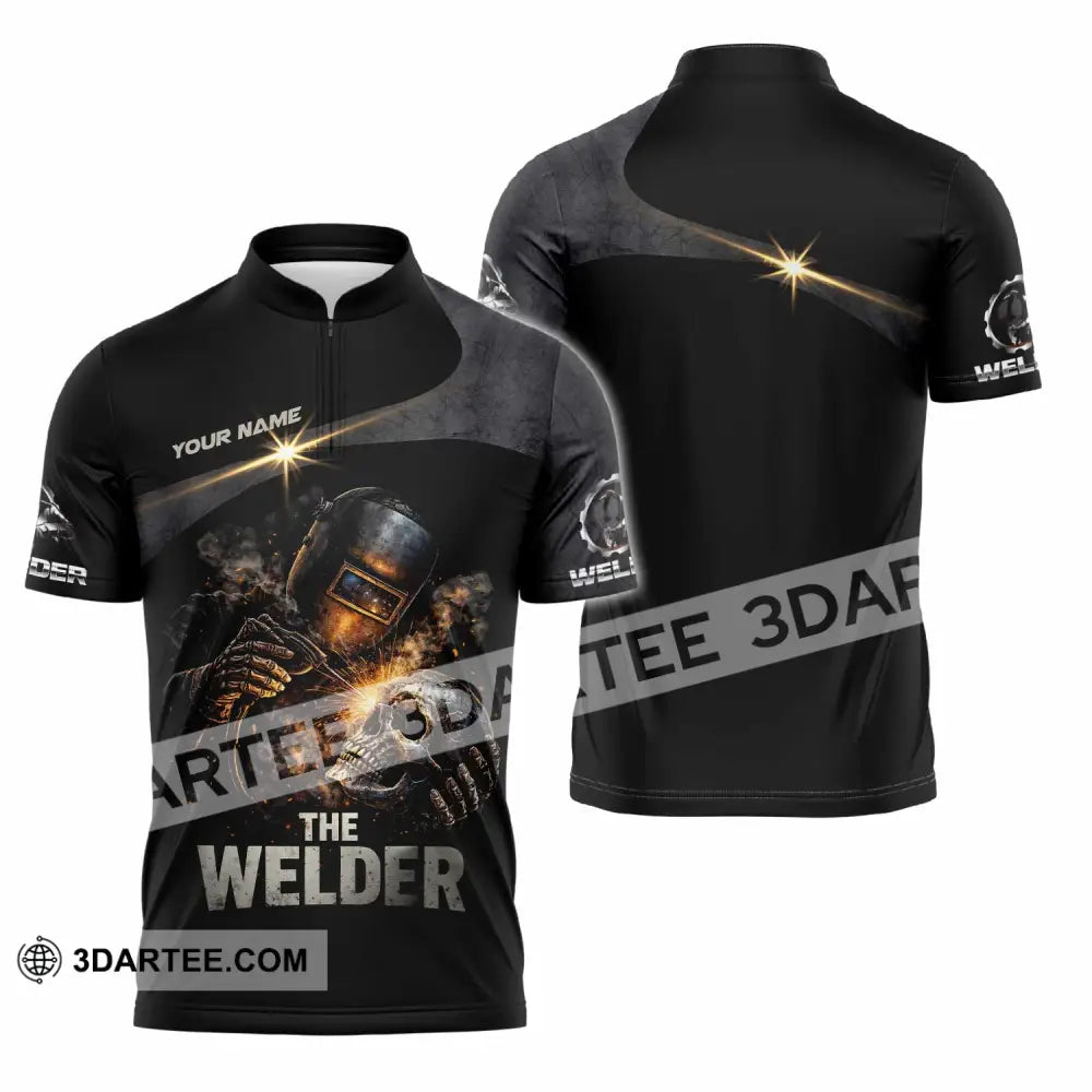 Unisex Shirt - Custom The Welder Shirt - Zipper Polo Shirt / S - T-shirt