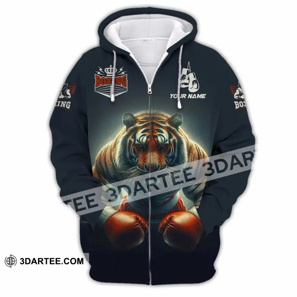 Unisex Shirt - Custom Tiger Boxing Lover Classic Shirt Zipper Hoodie / S T-shirt