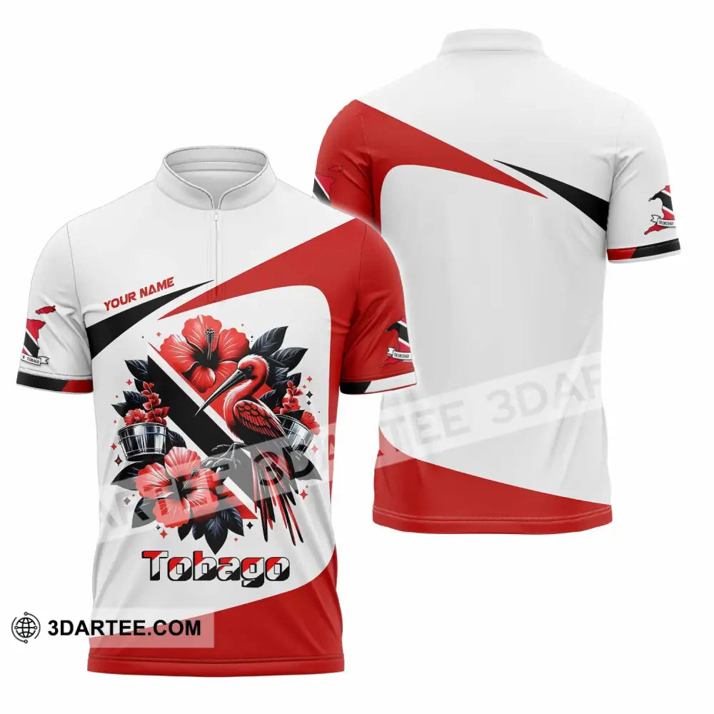 Unisex Shirt - Custom Tobago Shirt - Zipper Polo Shirt / S - T-shirt