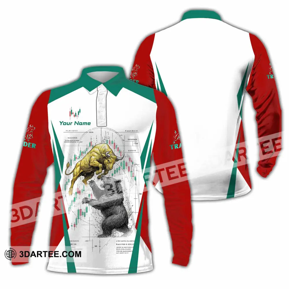 Unisex Shirt - Custom Trader 3D Shirt Long Sleeve Polo / S T-shirt