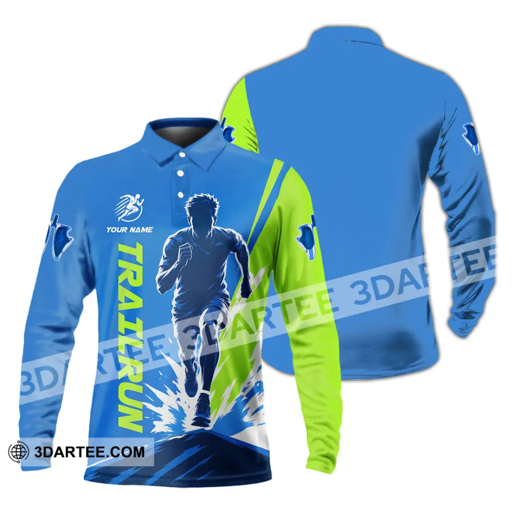 Unisex Shirt - Custom Trail Run Shirt - Long Sleeve Polo / S - T-shirt