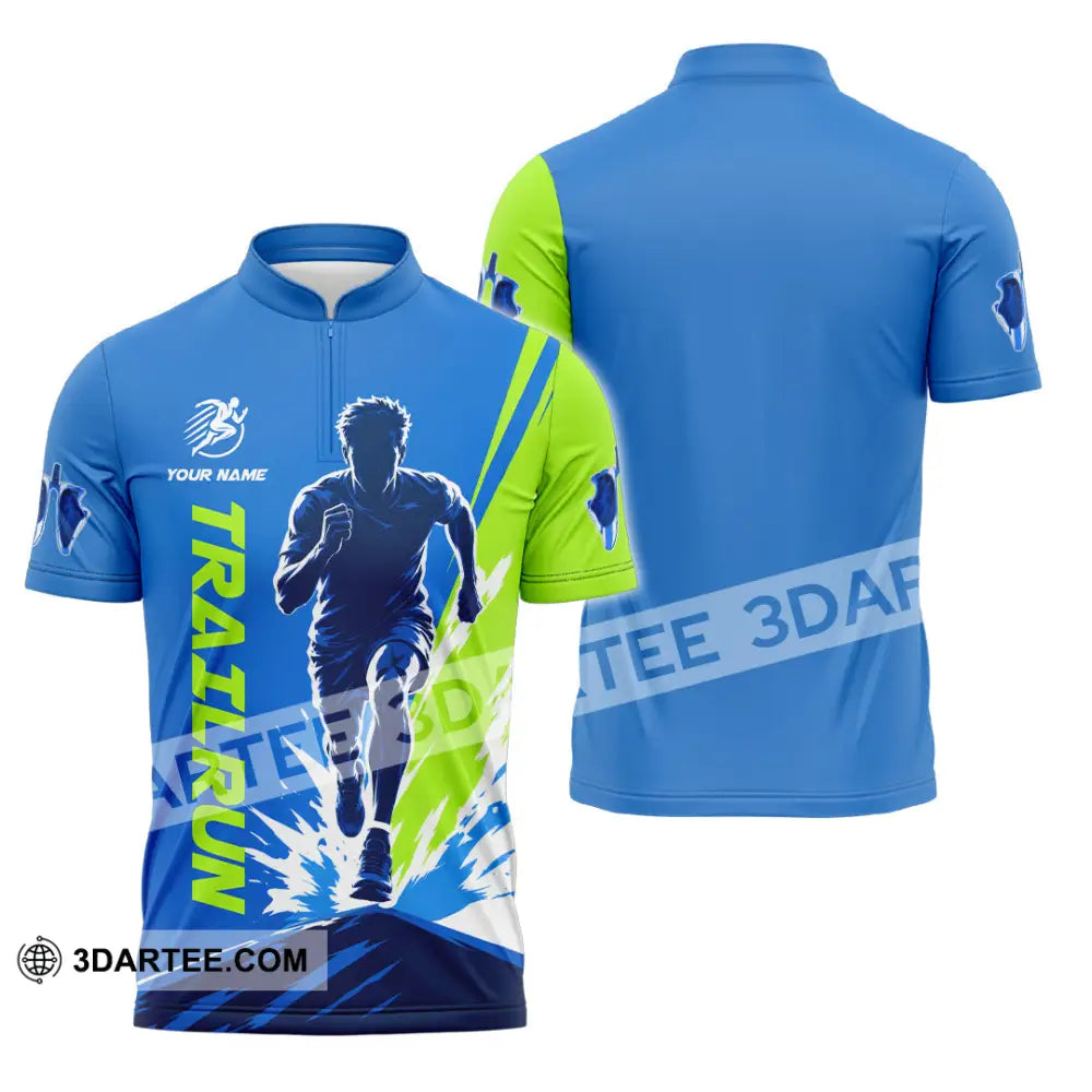 Unisex Shirt - Custom Trail Run Shirt - Zipper Polo Shirt / S - T-shirt