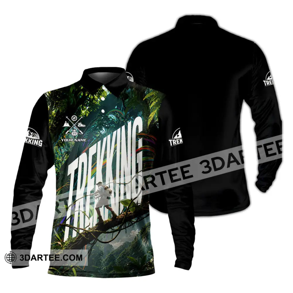 Unisex Shirt - Custom Trekking Shirt - Long Sleeve Polo / S - T-shirt