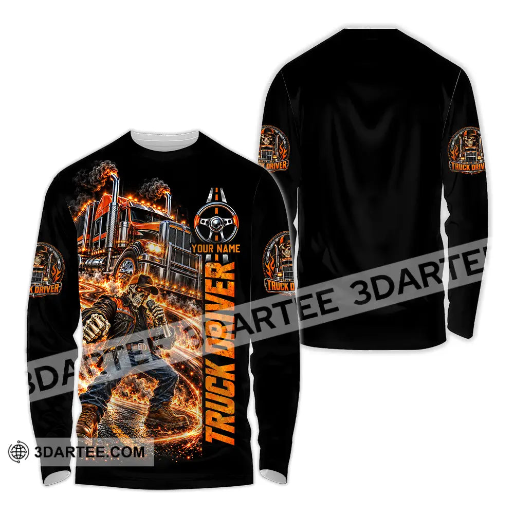 Unisex Shirt - Custom Truck Driver Shirt - Long Sleeve Shirt / S - T-shirt