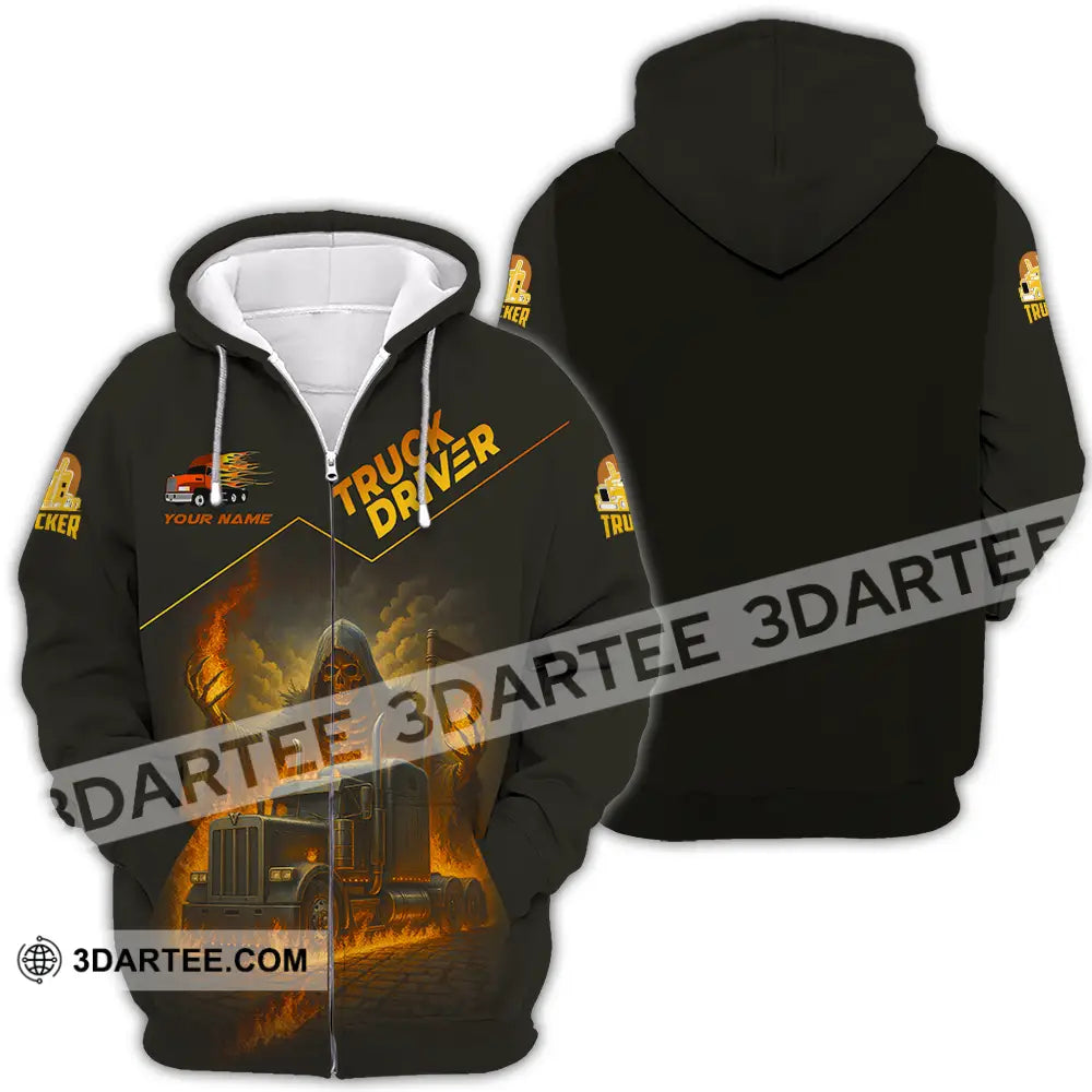 Unisex Shirt - Custom Truck Driver Shirt Zipper Hoodie / S T-shirt