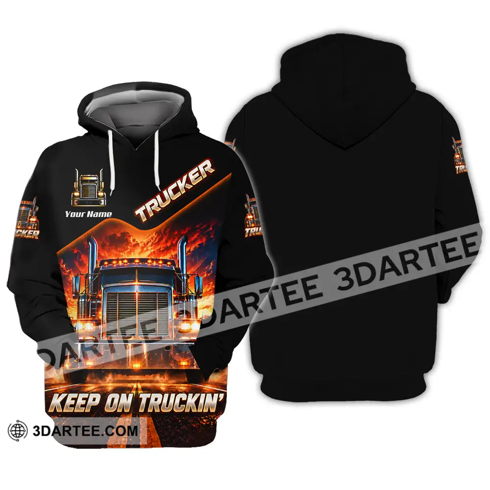 Unisex Shirt - Custom Trucker Keep On Trackin’ Shirt - Hoodie / S - T-shirt