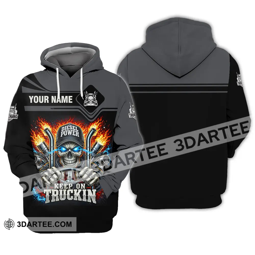 Unisex Shirt - Custom Trucker Keep On Trucking 3D Shirt Hoodie / S T-shirt