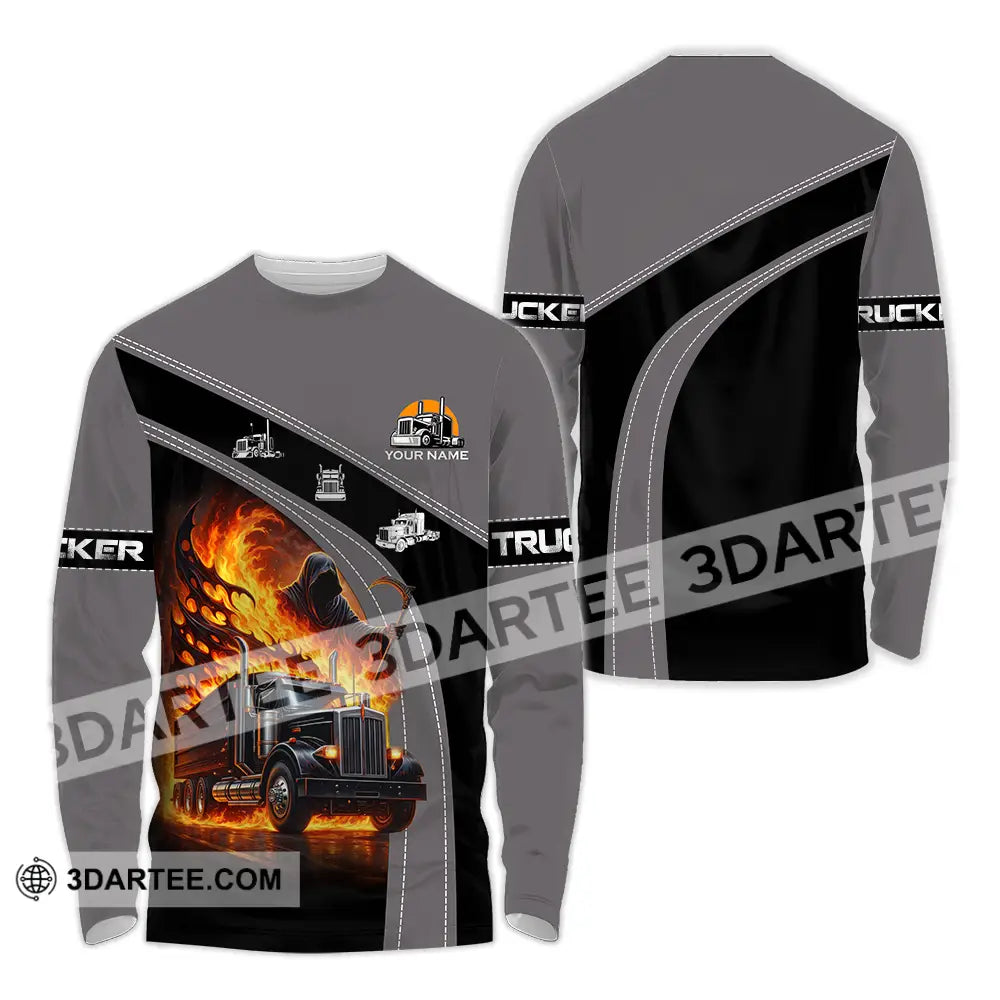 Unisex Shirt - Custom Trucker Keep On Trucking 3D Shirt Long Sleeve Shirt / S T-shirt