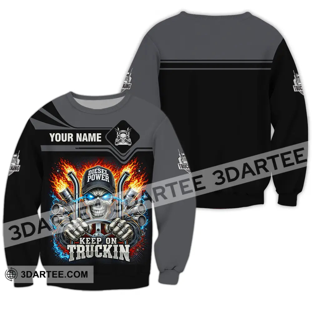 Unisex Shirt - Custom Trucker Keep On Trucking 3D Shirt Long Sleeve / S T-shirt