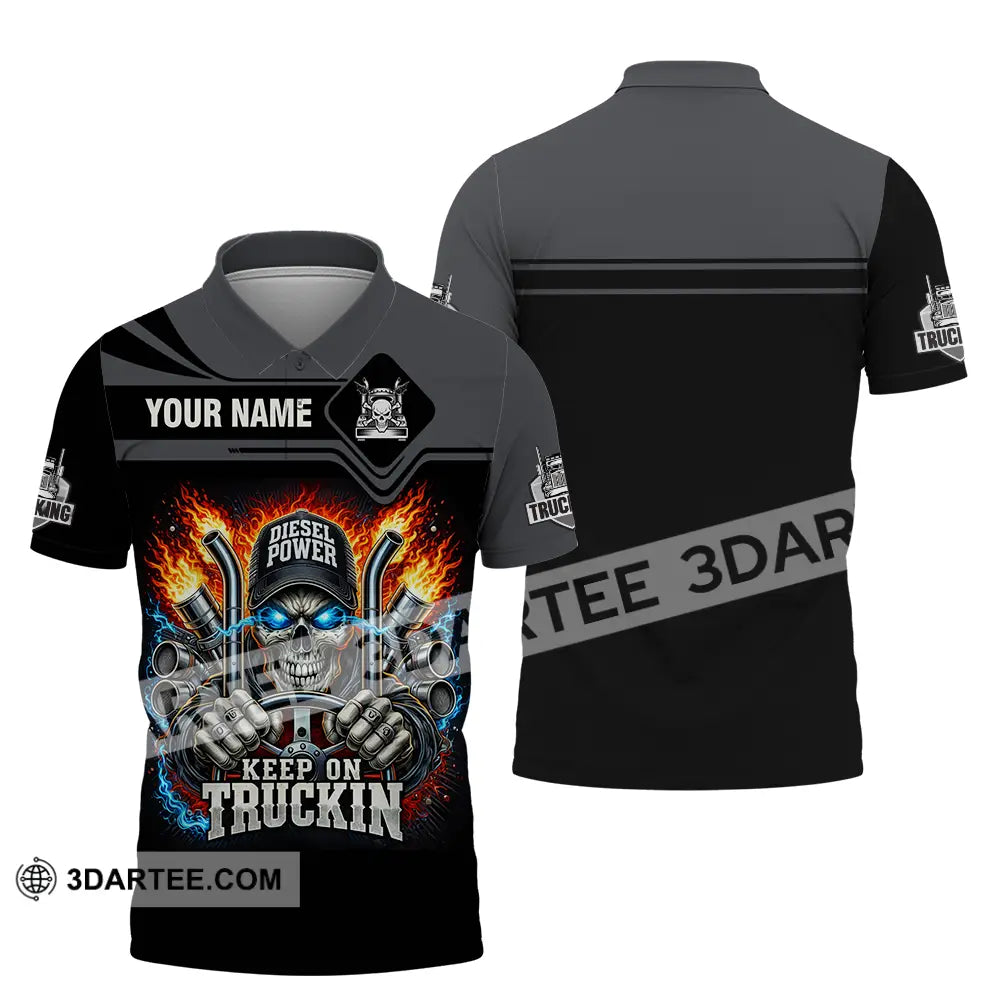 Unisex Shirt - Custom Trucker Keep On Trucking 3D Shirt Polo Shirt / S T-shirt
