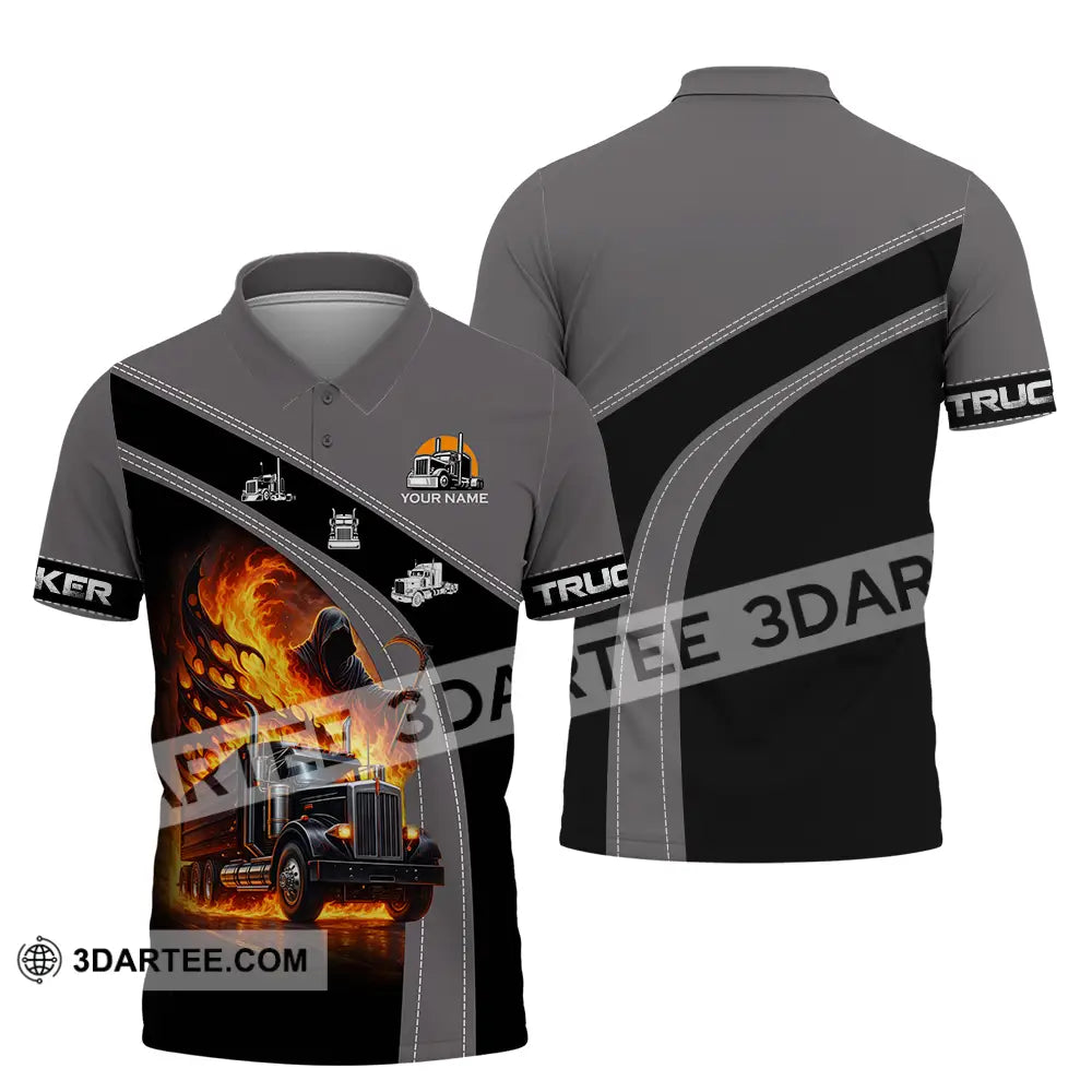 Unisex Shirt - Custom Trucker Keep On Trucking 3D Shirt Polo Shirt / S T-shirt