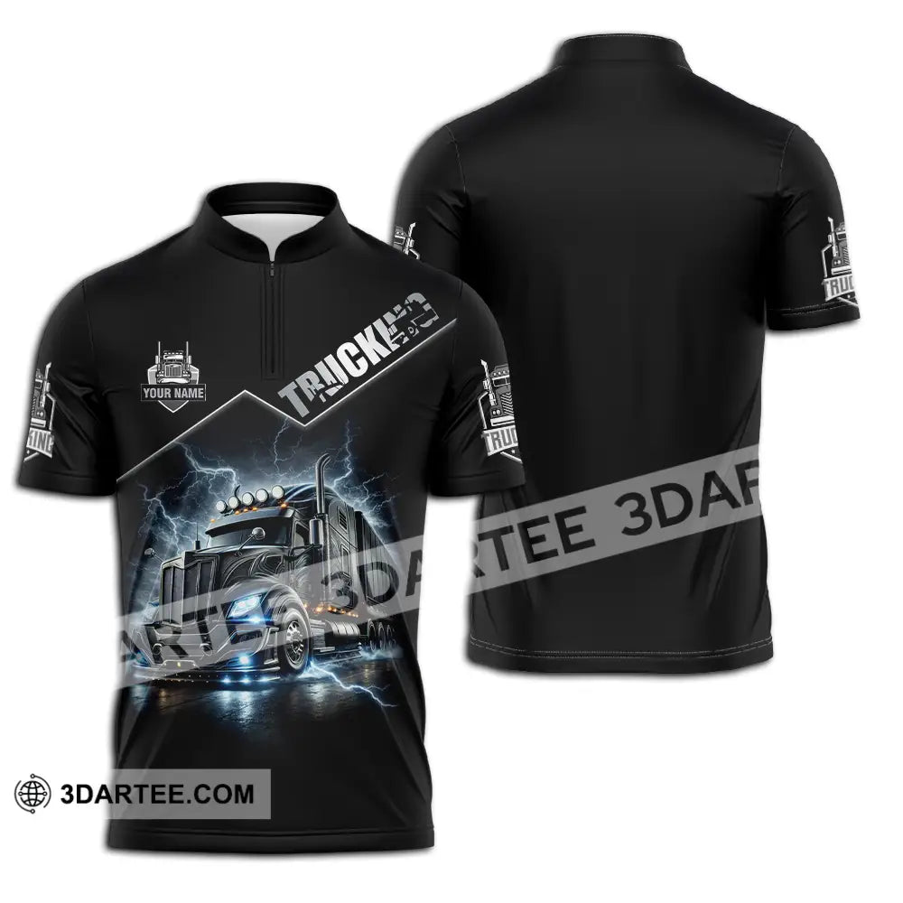 Unisex Shirt - Custom Trucker Keep On Trucking 3D Shirt Zipper Polo Shirt / S T-shirt