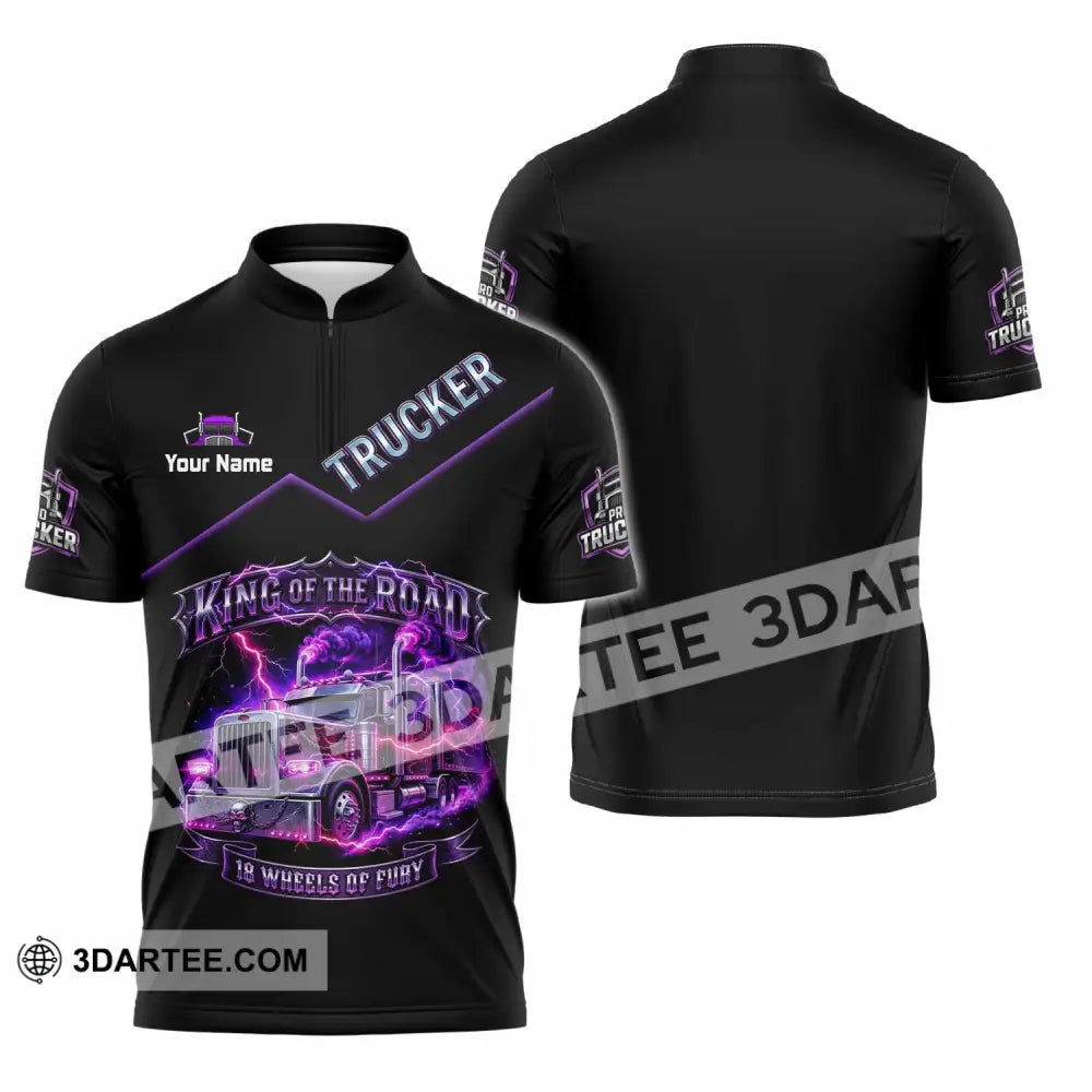 Unisex Shirt - Custom Trucker Shirt - Zipper Polo Shirt / S - T-shirt