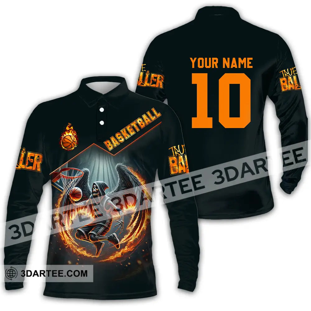 Unisex Shirt - Custom True Basketball Player Shirt Long Sleeve Polo / S T-shirt