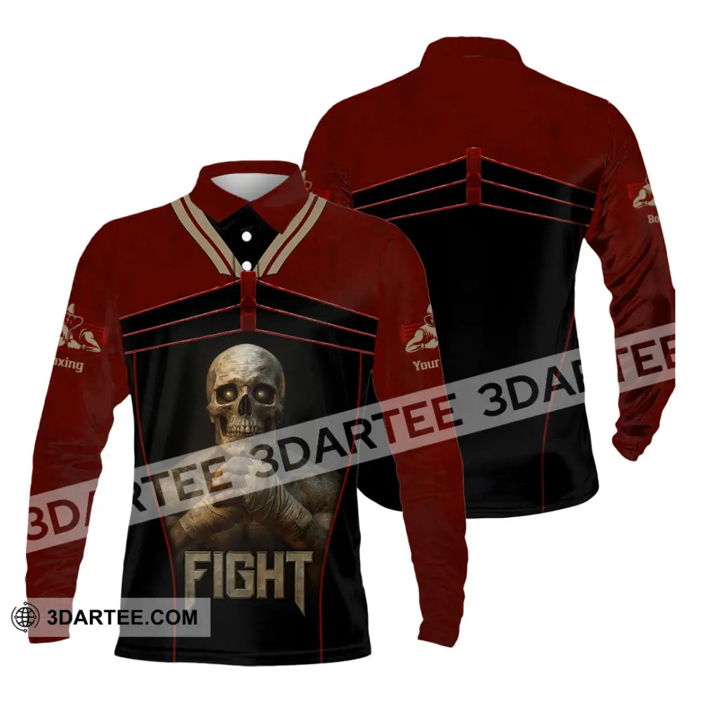 Unisex Shirt - Custom Try Your Hard Fight Man Sport Shirt Long Sleeve Polo / S T-shirt