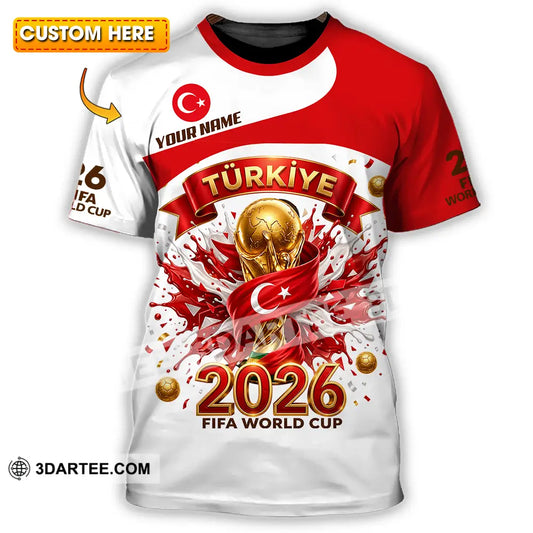 Unisex Shirt - Custom Türkiye World Cup 2026 3D Shirt - T-shirt
