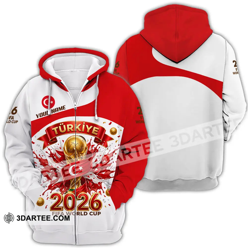 Unisex Shirt - Custom Türkiye World Cup 2026 3D Shirt - Zipper Hoodie / S - T-shirt