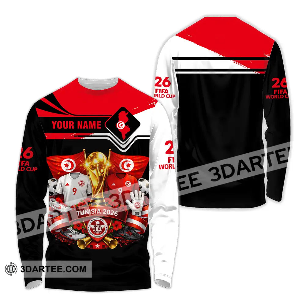 Unisex Shirt - Custom Tunisia World Cup 2026 3D Shirt - Long Sleeve Shirt / S - T-shirt
