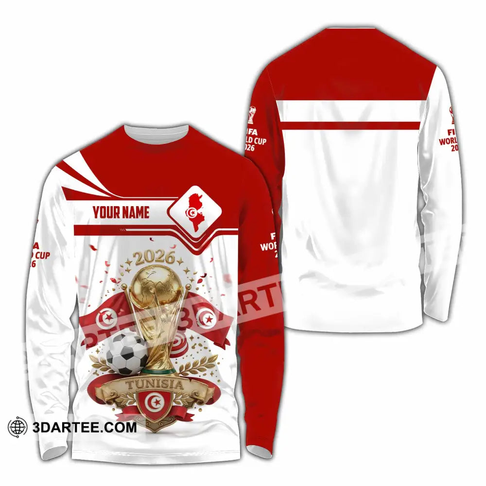 Unisex Shirt - Custom Tunisia World Cup 2026 3D Shirt - Long Sleeve Shirt / S - T-shirt