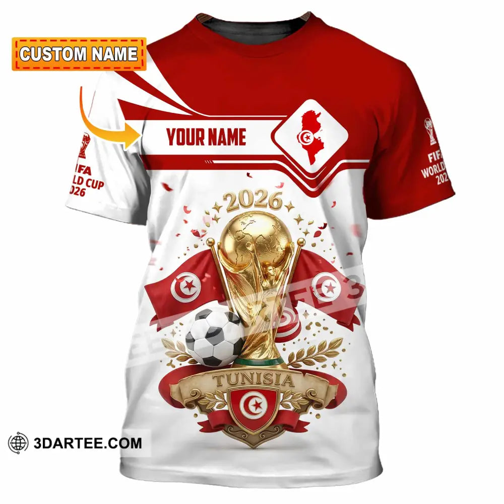Unisex Shirt - Custom Tunisia World Cup 2026 3D Shirt - T-shirt