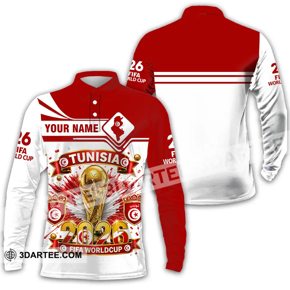 Unisex Shirt - Custom Tunisia World Cup 2026 Shirt - Long Sleeve Polo / S - T-shirt