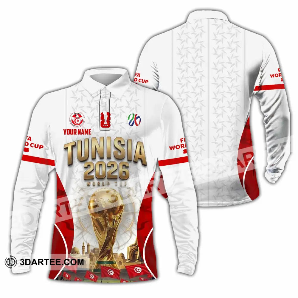 Unisex Shirt - Custom Tunisia World Cup 2026 Shirt - Long Sleeve Polo / S - T-shirt