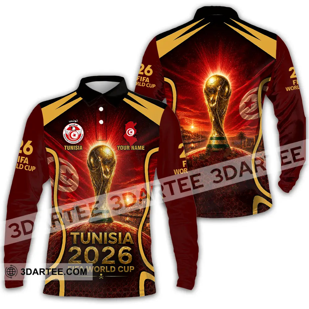 Unisex Shirt - Custom Tunisia World Cup 2026 Shirt - Long Sleeve Polo / S - T-shirt