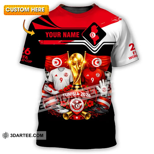 Unisex Shirt - Custom Tunisia World Cup 2026 3D Shirt - T-shirt