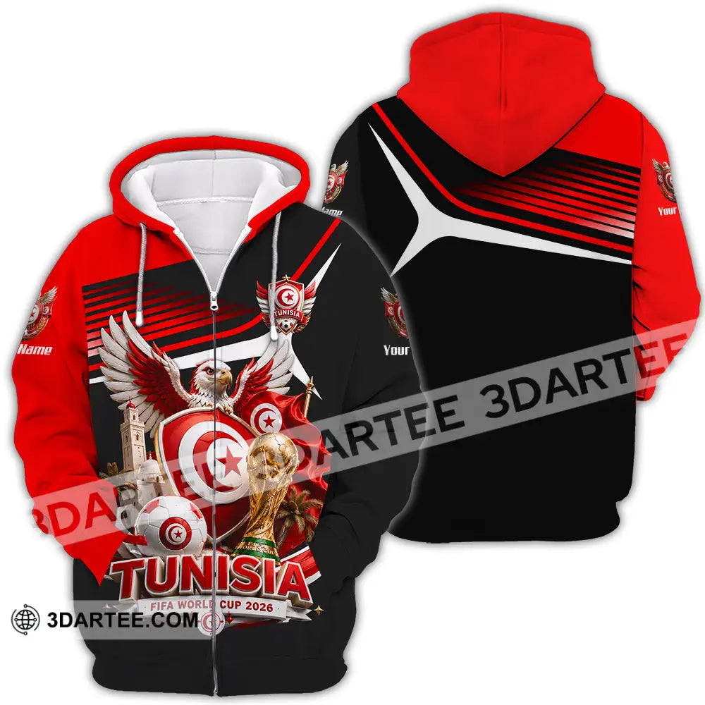 Unisex Shirt - Custom Tunisia World Cup 2026 Shirt - Zipper Hoodie / S - T-shirt