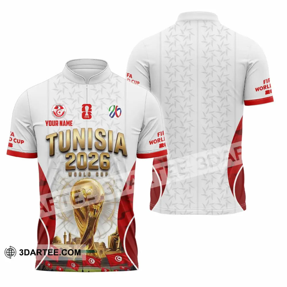 Unisex Shirt - Custom Tunisia World Cup 2026 Shirt - Zipper Polo Shirt / S - T-shirt