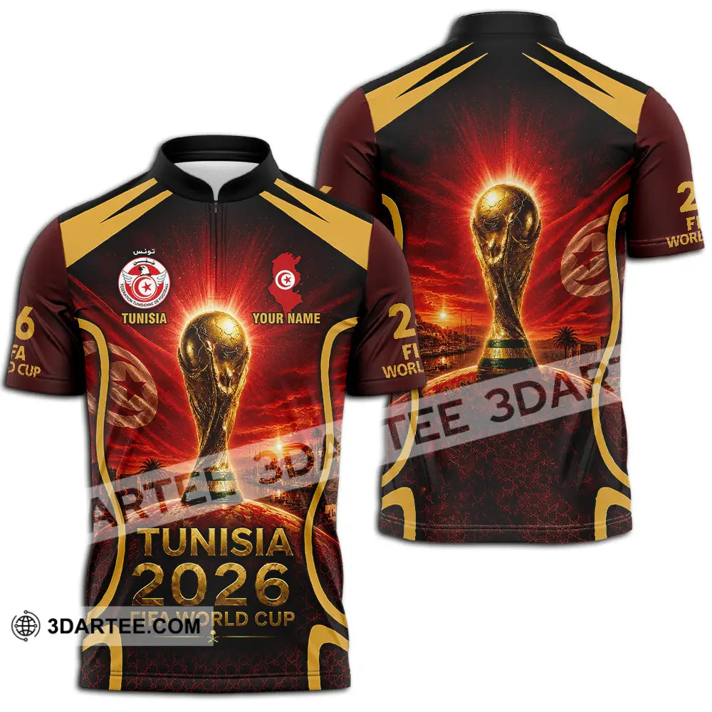Unisex Shirt - Custom Tunisia World Cup 2026 Shirt - Zipper Polo Shirt / S - T-shirt