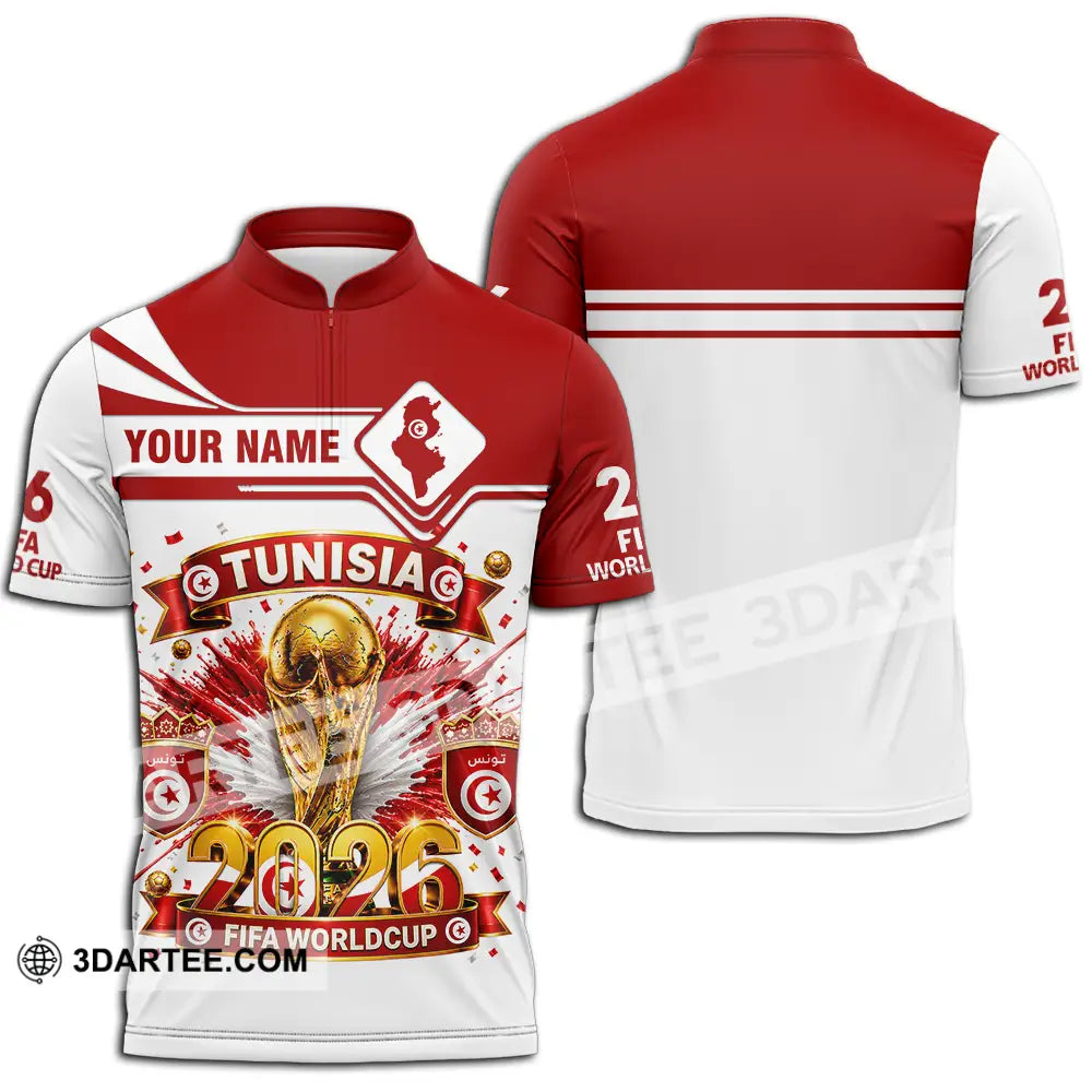 Unisex Shirt - Custom Tunisia World Cup 2026 Shirt - Zipper Polo Shirt / S - T-shirt