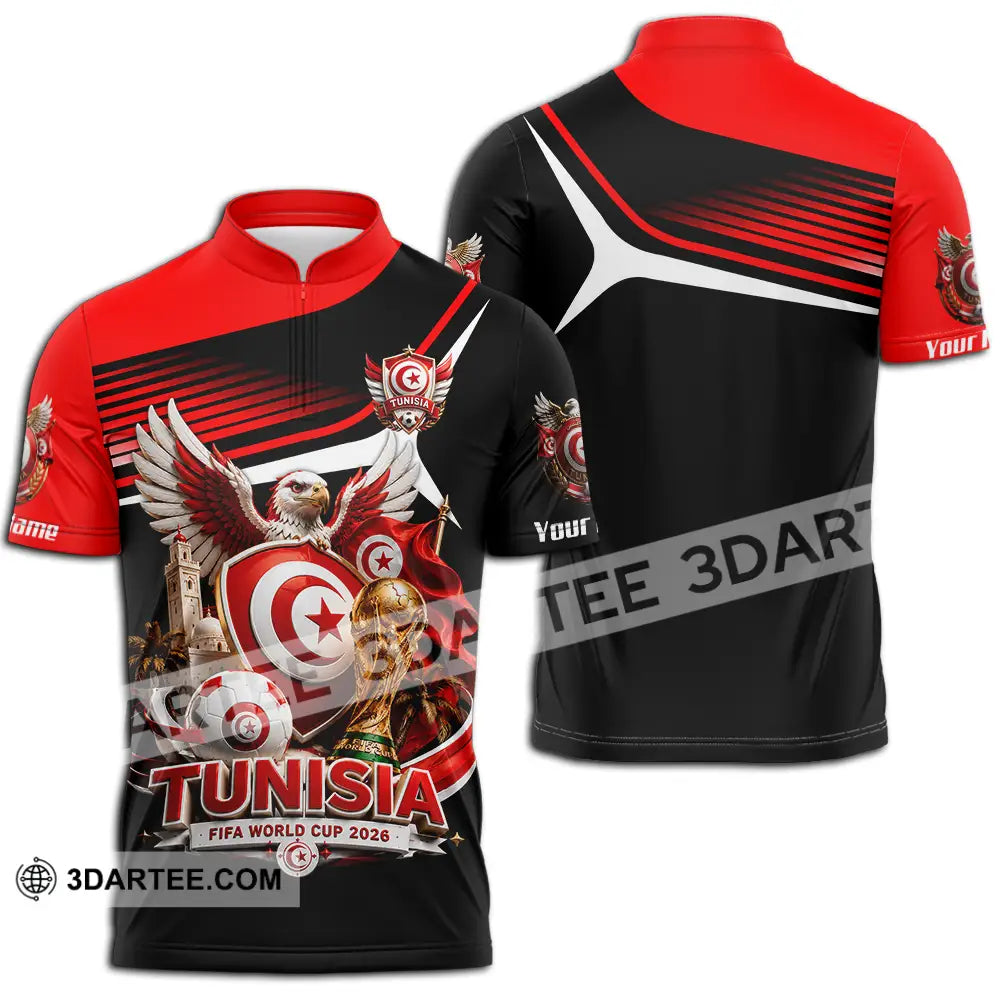 Unisex Shirt - Custom Tunisia World Cup 2026 Shirt - Zipper Polo Shirt / S - T-shirt