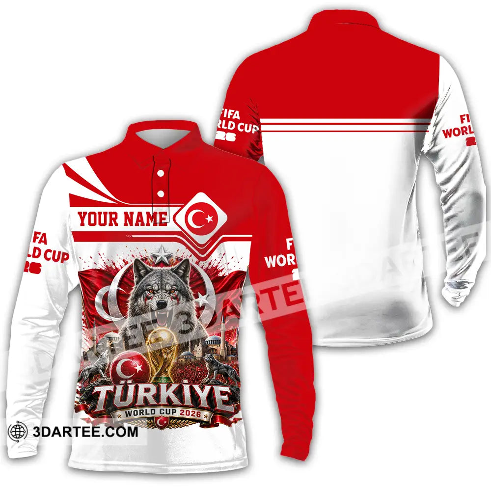 Unisex Shirt - Custom Turkiye World Cup 2026 Shirt - Long Sleeve Polo / S - T-shirt
