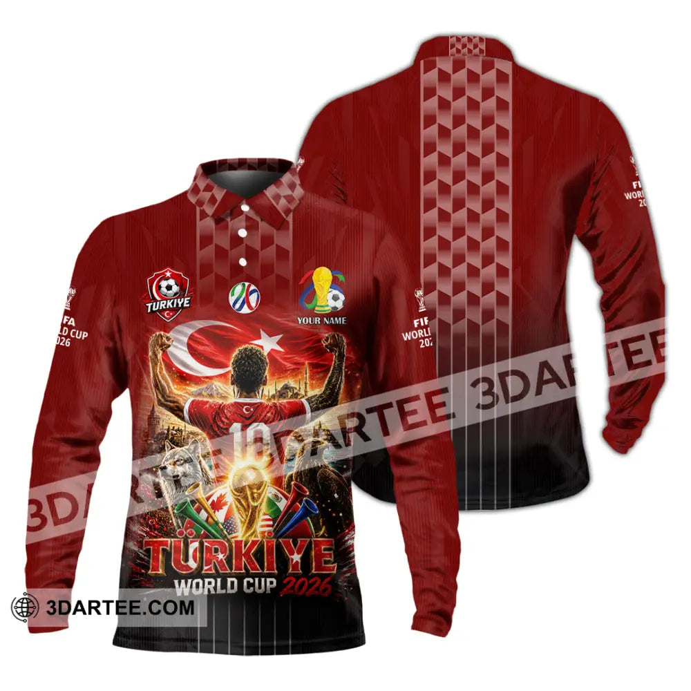 Unisex Shirt - Custom Turkiye World Cup 2026 Shirt - Long Sleeve Polo / S - T-shirt