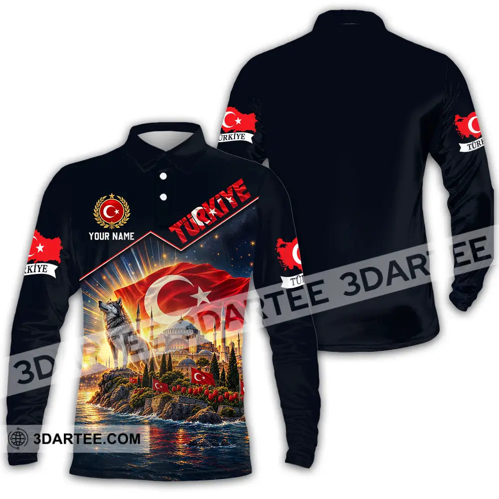 Unisex Shirt - Custom Turkiye Shirt - Long Sleeve Polo / S - T-shirt