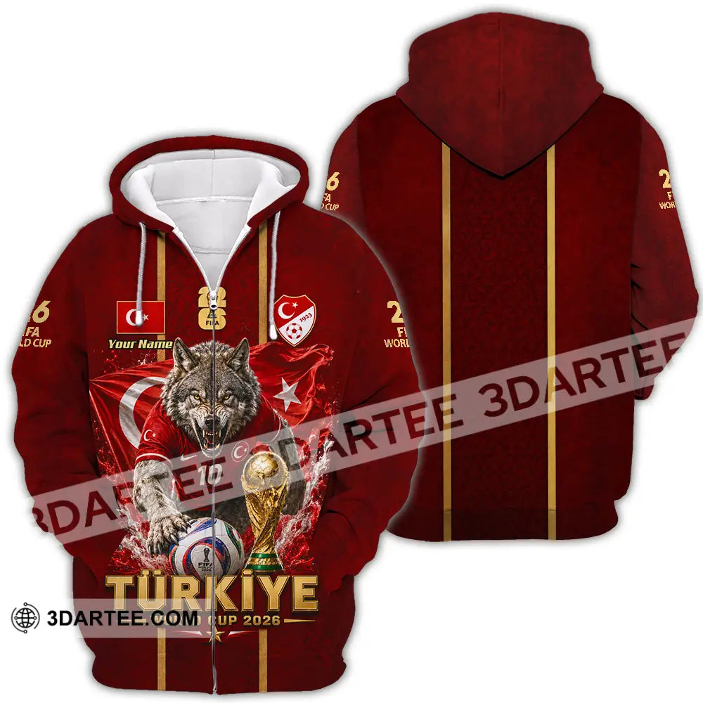 Unisex Shirt - Custom Turkiye World Cup 2026 Shirt - Zipper Hoodie / S - T-shirt