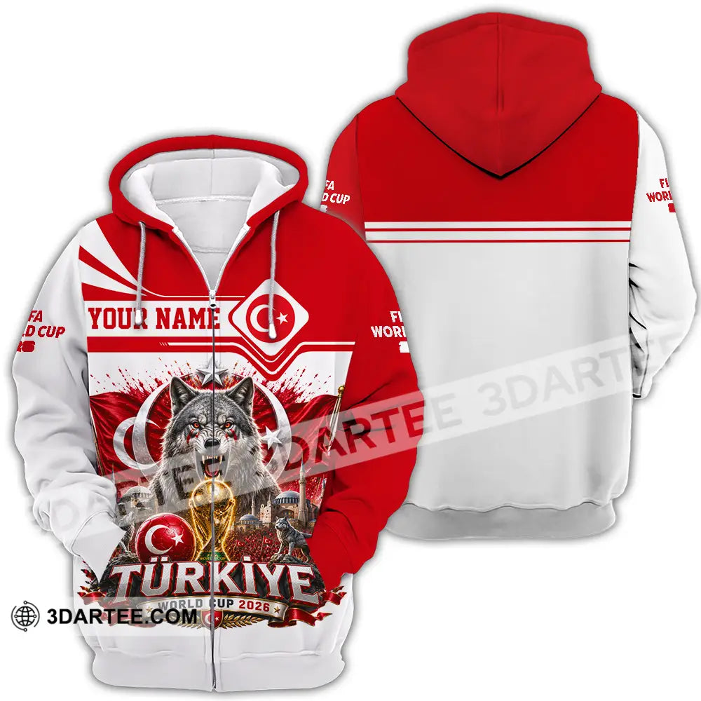 Unisex Shirt - Custom Turkiye World Cup 2026 Shirt - Zipper Hoodie / S - T-shirt
