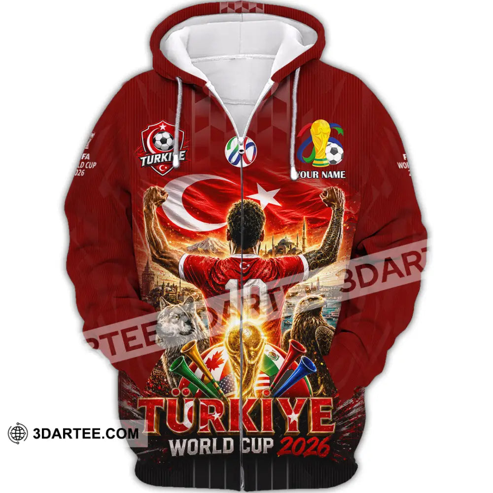 Unisex Shirt - Custom Turkiye World Cup 2026 Shirt - Zipper Hoodie / S - T-shirt