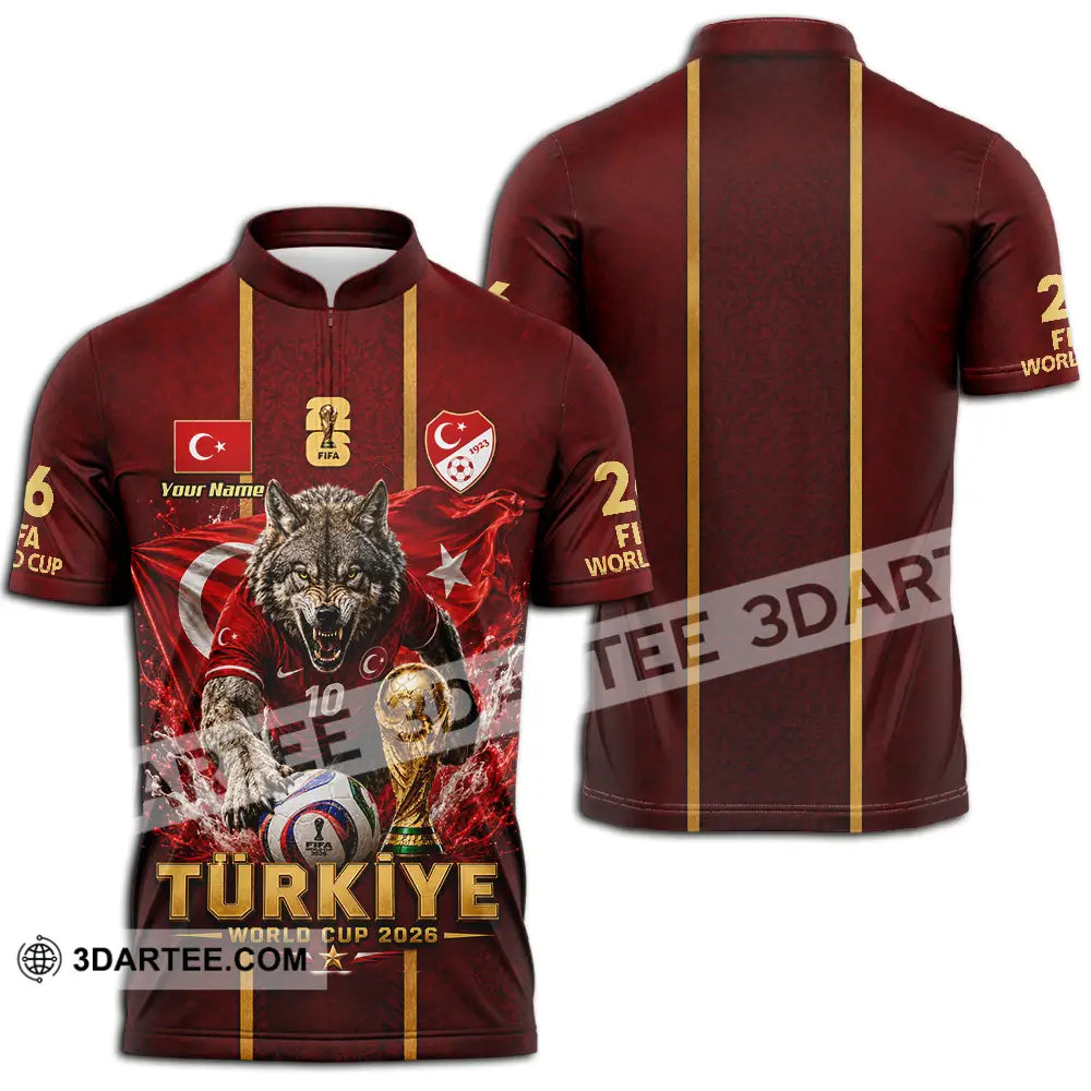 Unisex Shirt - Custom Turkiye World Cup 2026 Shirt - Zipper Polo Shirt / S - T-shirt