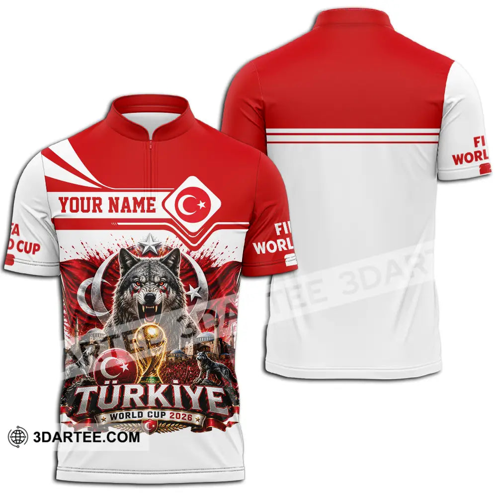 Unisex Shirt - Custom Turkiye World Cup 2026 Shirt - Zipper Polo Shirt / S - T-shirt