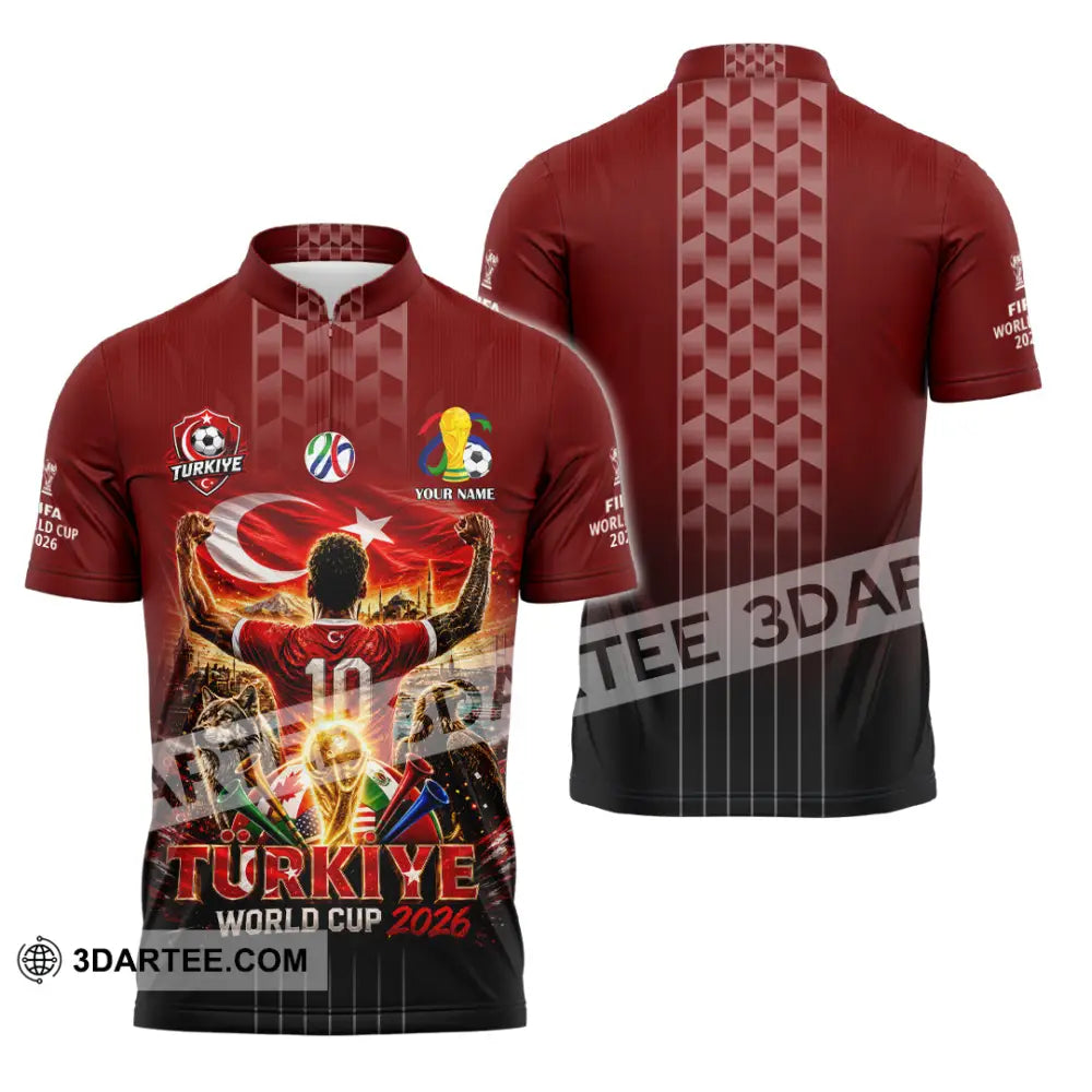 Unisex Shirt - Custom Turkiye World Cup 2026 Shirt - Zipper Polo Shirt / S - T-shirt