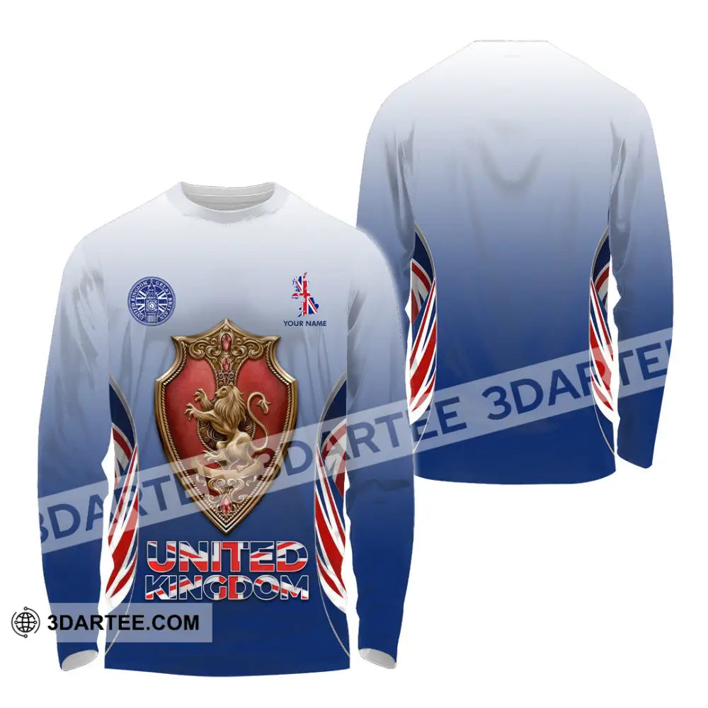 Unisex Shirt - Custom United Kingdom 3D Shirt Long Sleeve Shirt / S T-shirt